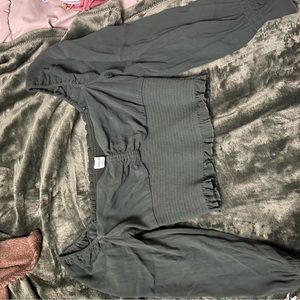 Dark green long sleeved crop top from Sunday Best. Size small.